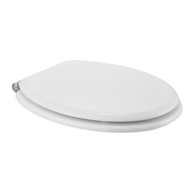 Abattant WC GoodHome Pilica coloris blanc en bois avec frein de chute