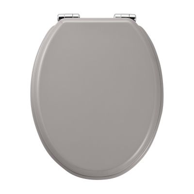 Abattant WC GoodHome Pilica coloris gris en bois avec frein de chute