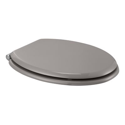Abattant WC GoodHome Pilica coloris gris en bois avec frein de chute