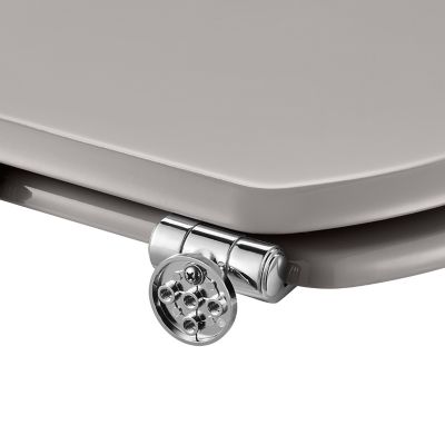 Abattant WC GoodHome Pilica coloris gris en bois avec frein de chute
