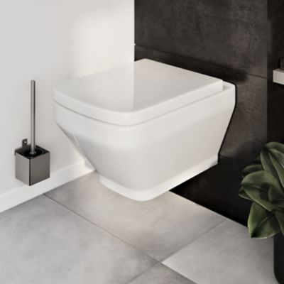 Abattant WC GoodHome Teesta en duraplast coloris blanc avec frein de chute