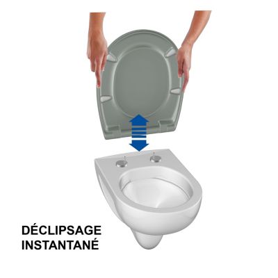 Abattant WC gris clair brillant Classic Bemis