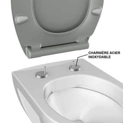Abattant WC gris clair brillant Slim Bemis