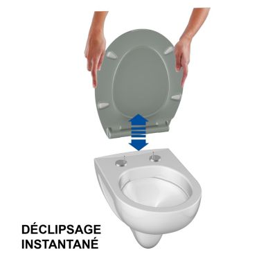 Abattant WC gris clair brillant Slim Bemis