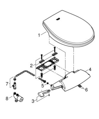 Abattant WC lavant Bau avec frein de chute blanc Grohe