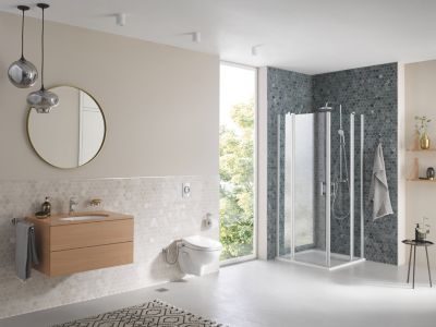 Abattant WC lavant Bau avec frein de chute blanc Grohe