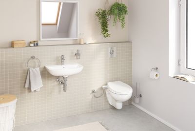 Abattant WC lavant Bau avec frein de chute blanc Grohe