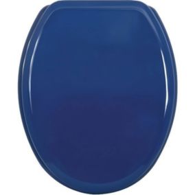 Abattant Wc MDF Bleu Marine - MSV - Universel - Fixation par le dessus avec entraxe universelle