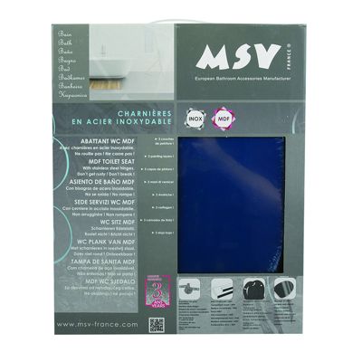 Abattant Wc MDF Bleu Marine - MSV - Universel - Fixation par le dessus avec entraxe universelle