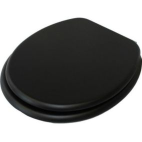 Abattant wc MDF CLEO Noir mat  Charnières Inox MSV