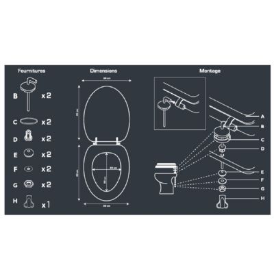 Abattant WC MDF compressé blanc 42.5cm