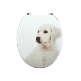 Abattant wc MDF Dog SCOTT Beige  Charnières Inox MSV