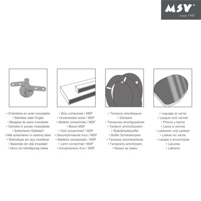 Abattant wc MDF Marron  Charnières Inox MSV