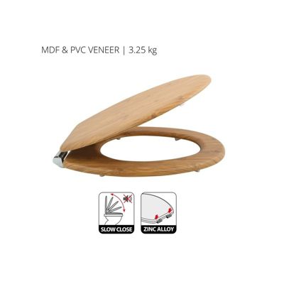 Abattant wc MDF PVC BORNEO Charnières Zinc Spirella