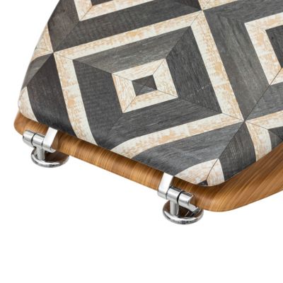 Abattant WC motifs canva blanc et noir et lunette effet bois, 5Five