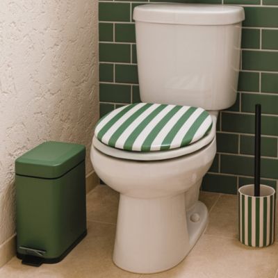 Abattant WC rayures vertes en plastique thermodur à clipser avec frein de  chute