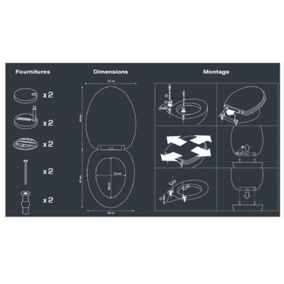 Abattant WC Thermodur 44x37x4cm