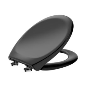 Abattant WC TODOT Déclipsable forme Ovale avec Frein de Chute et Charnière Réglable - Noir