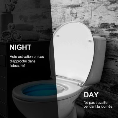 Abattant WC TODOT Forme Ovale avec éclairage LED Frein de Chute et Charnière Réglable