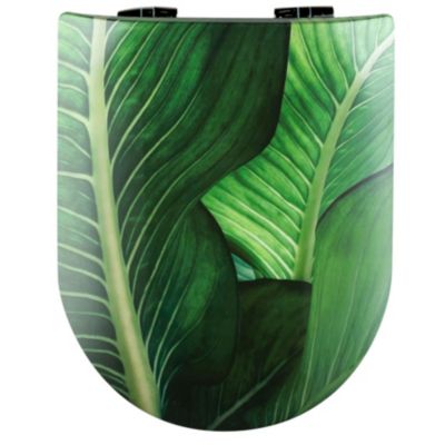Abattant wood slim avec descente assistée jungle (47.5x36.5 cm - Vert)