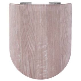 Abattant wood slim déclipsable au bois veineux (36.5x47.5 cm - Naturel)