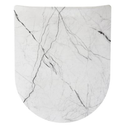Abattant wood slim déclipsable  - Effet marbre de Carrare (47.5x36.5 cm - Blanc)