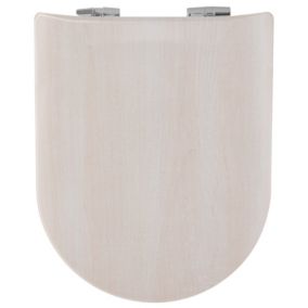 Abattant wood slim déclipsable en bois clair (36.5x47.5 cm - Sable)