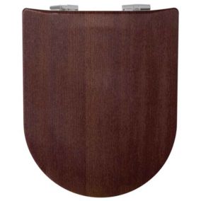 Abattant wood slim déclipsable en bois foncé (36.5x47.5 cm - Marron Foncé)