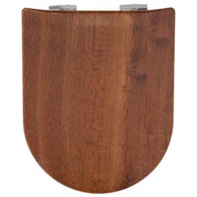 Abattant wood slim déclipsable en bois rustique (36.5x47.5 cm - Marron Clair)