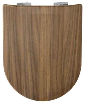 Abattant wood slim déclipsable en imitation  bois de noyer (48x36.5 cm - Marron Clair)