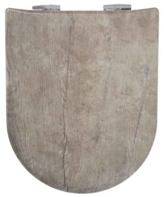 Abattant wood slim déclipsable esprit vieux chêne (47.5x36.5 cm - Marron Clair)