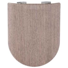 Abattant wood slim déclipsable imitation bois d'Ethiopie (36.5x47.5 cm - Taupe)