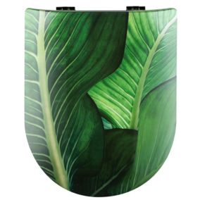 Abattant wood slim déclipsable jungle (36.5x47.5 cm - Vert)