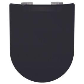 Abattant wood slim déclipsable uni (36.5x48 cm - Noir)