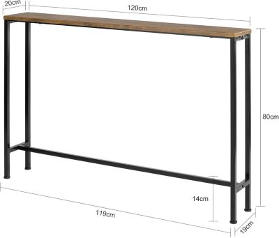 able Console Table d'appoint Bout de canapé  Cadre et 4 Pieds en Fer FSB19-XL-N SoBuy