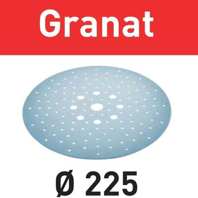 Festool Schleifscheibe STF D225/128 P180 GR/25 Granat – 205660, Für Planex, Mehrlochig