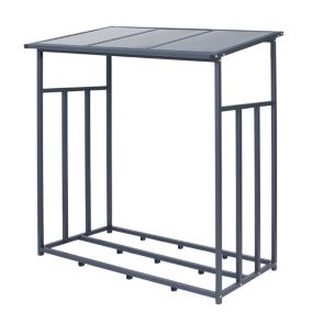 Abri bûche bois de chauffage étagère stockage bois de cheminée 187,5x185x70 cm