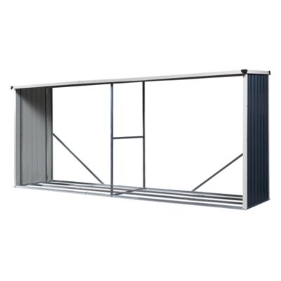 Abri-bûches couvert Kalmar 352 x 80 x 152 cm anthracite casa.pro