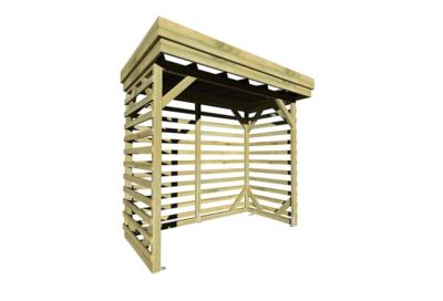 ABRI Bûches en Bois - 2,8m2 - 2,15x1,31m - Pin Sylvestre traité Autoclave - Surface Int : 1,8m2 / 3 stères