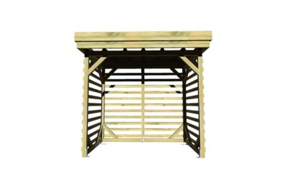 ABRI Bûches en Bois - 2,8m2 - 2,15x1,31m - Pin Sylvestre traité Autoclave - Surface Int : 1,8m2 / 3 stères