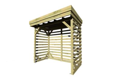 ABRI Bûches en Bois - 2,8m2 - 2,15x1,31m - Pin Sylvestre traité Autoclave - Surface Int : 1,8m2 / 3 stères