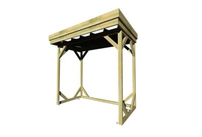 ABRI Bûches en Bois - 2,8m2 - 2,15x1,31m - Pin Sylvestre traité Autoclave - Surface Int : 1,8m2 / 3 stères