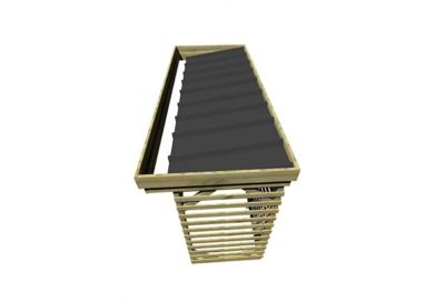 ABRI Bûches en Bois - 4,1m2 - 3,15x1,31m - Pin Sylvestre traité Autoclave - Surface Int : 2,8m2 / 4 stères