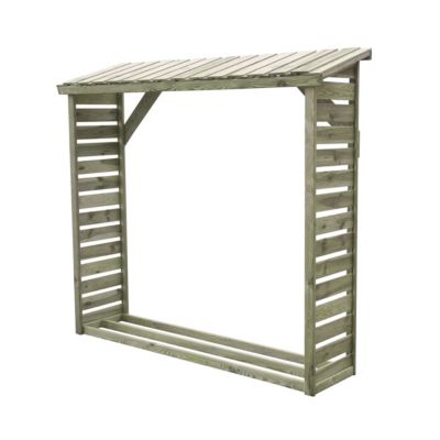 Abri bûches en bois avec plancher
