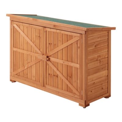 Abri-Bûches en Sapin à 2 Portes Kerteminde pour Extérieur  88 x 128 x 50 cm en.casa
