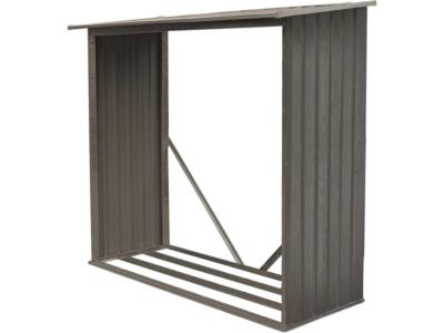 Abri bûches métal "Bois vieilli 625"  1,37m²  182 x 75 x 160 cm  Gris