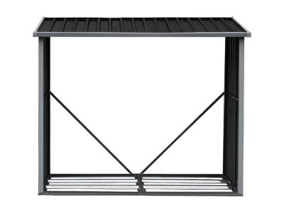 Abri bûches métal en acier galvanisé 1,69 m3 - 2 stères - L182 x P83 x H148cm - DERWOOD