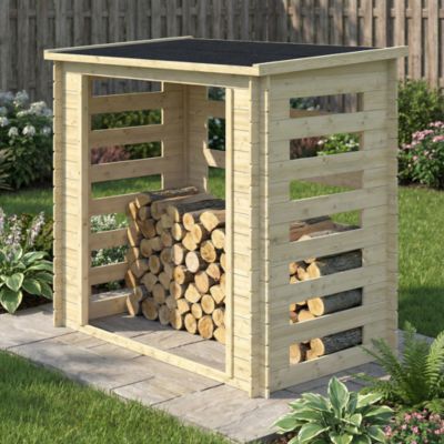 Abri bûches en bois GoodHome Kouban l.188 x P.108 xH.184,4 cm