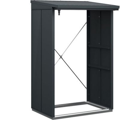 Abri bûches extérieur acier gris anthracite L.122,7 x l.102,5 x H.198 cm Hormann Elegant Modern Type 1