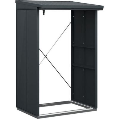 Abri bûches extérieur acier gris anthracite L.122,7 x l.102,5 x H.198 cm Hormann Elegant Modern Type 1